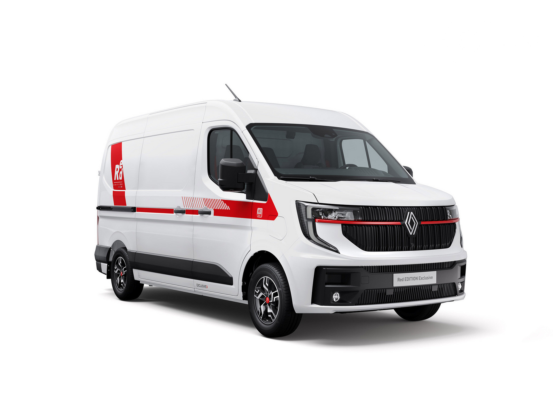 Renault Master E-Tech Red Exclusive, inclusief lm Velgen, bumper in kleur.