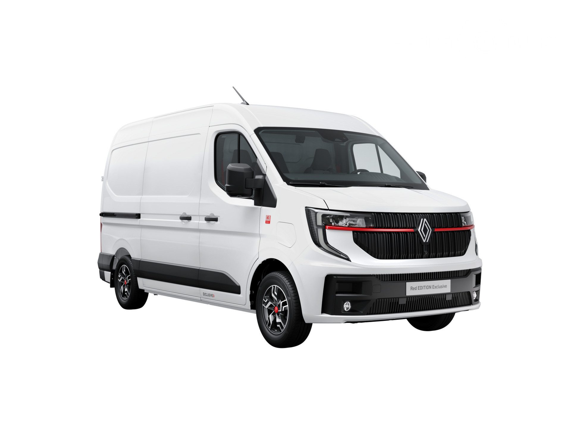 Renault Master E-Tech Red Exclusive, inclusief lm Velgen, bumper in kleur.