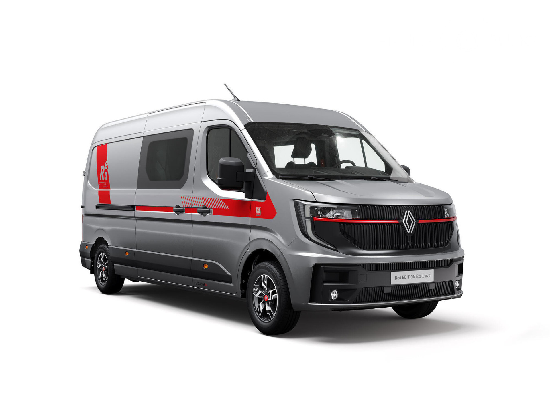 Renault Master E-Tech Red Exclusive, inclusief lm Velgen, bumper in kleur.