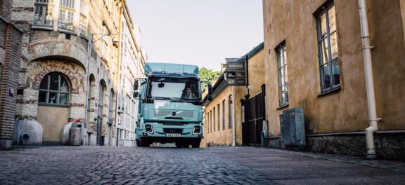 Volvo FL Electric in de stad header Volvo FL Electric in de stad header